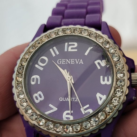 Geneva Watch Lot of 3 Purple Silicone Bands Untested No Batteries For Parts Asst - Picture 4 of 10